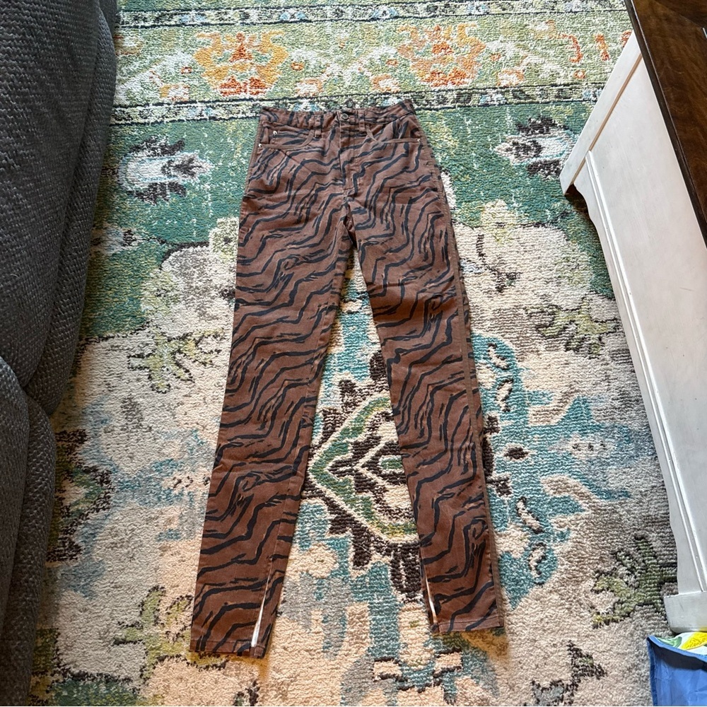 WeWoreWhat Tiger Print Piped Stiletto Jeans – Size 28 - Picture 3 of 9